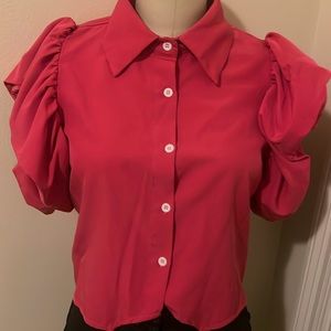 Pink Balloon Short Sleeve Blouse